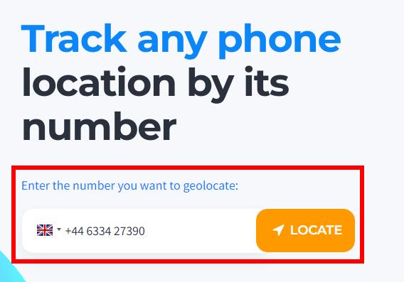 在 localize.mobi 输入要定位的电话号码